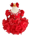 2024 Baby Girl/Baby Miss Glitz Red Pageant Dress - CupcakePageantDress