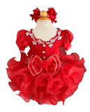 2024 Baby Girl/Baby Miss Glitz Red Pageant Dress