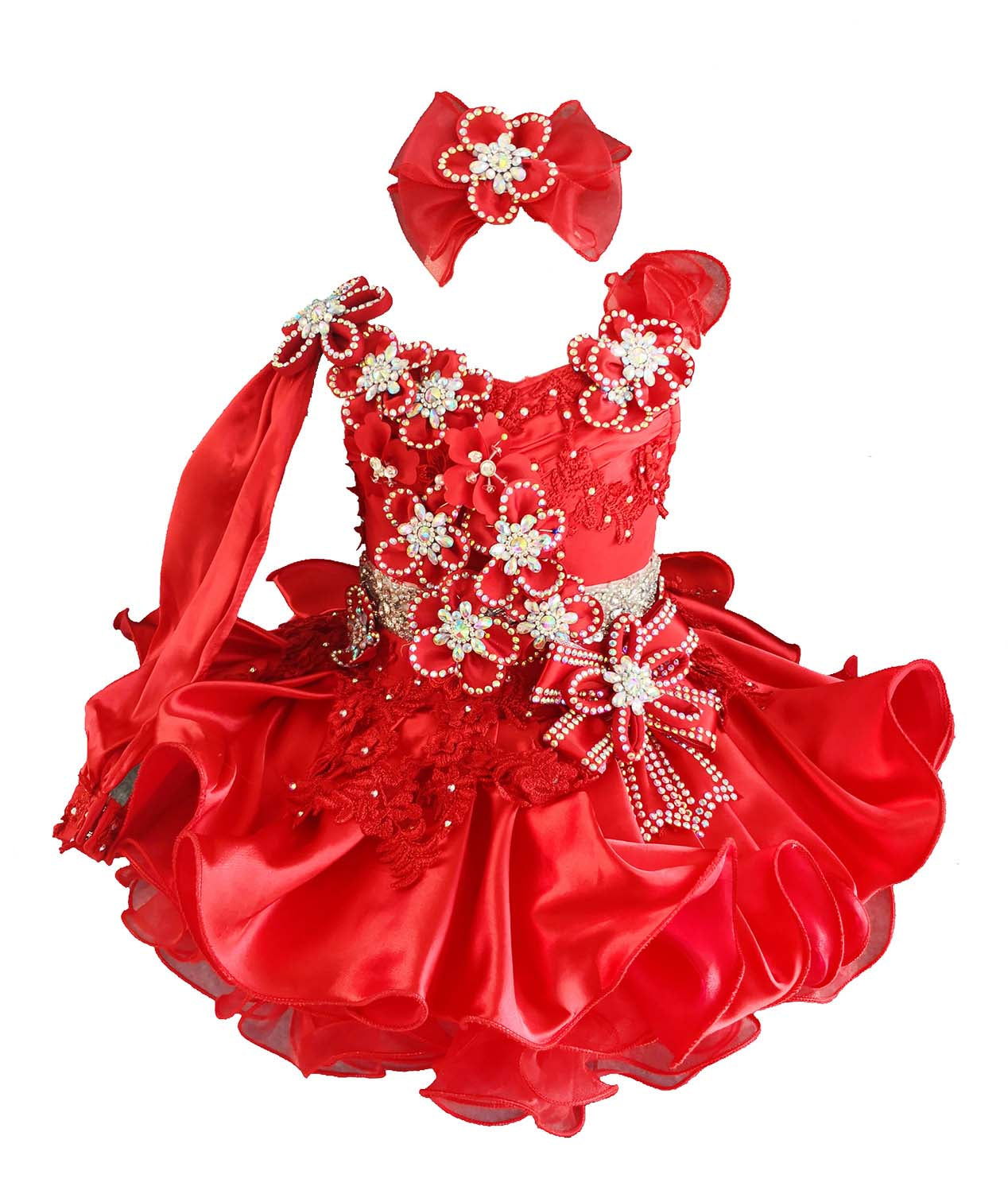 Glitz Beaded Bodice Little Girl/Baby Girl/Baby Miss Cupcake Pageant dress - CupcakePageantDress