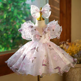 Custom Made Kids Print Baby Doll Pageant Dress for birthday