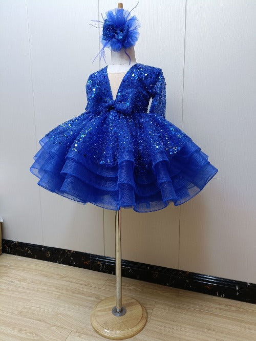 Glitz Beaded Bodice Baby Miss Baby Doll Royal Pageant Dress