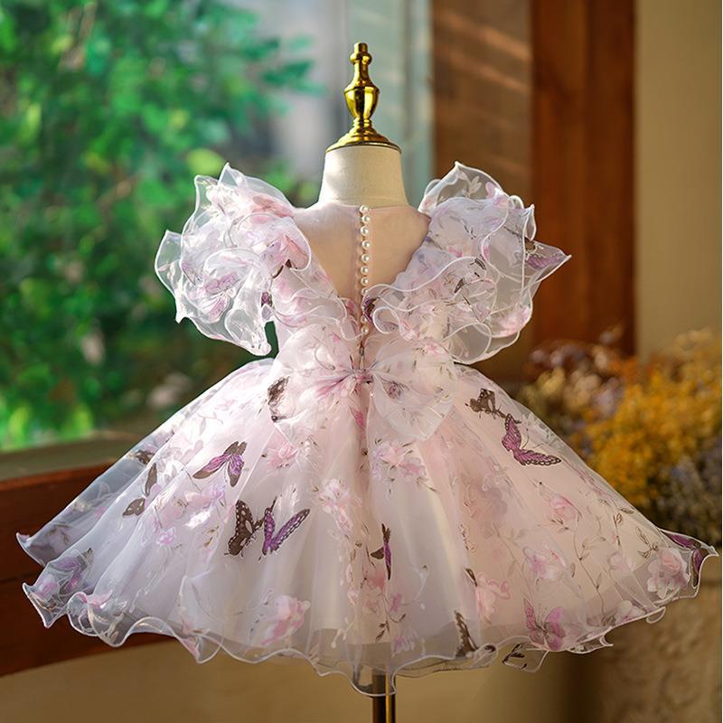 Custom Made Kids Print Baby Doll Pageant Dress for birthday