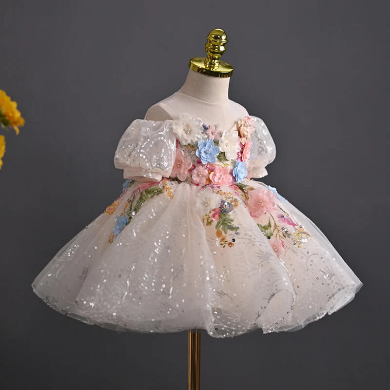 Little Princess Dress with Beaded Bodice for bithday - CupcakePageantDress