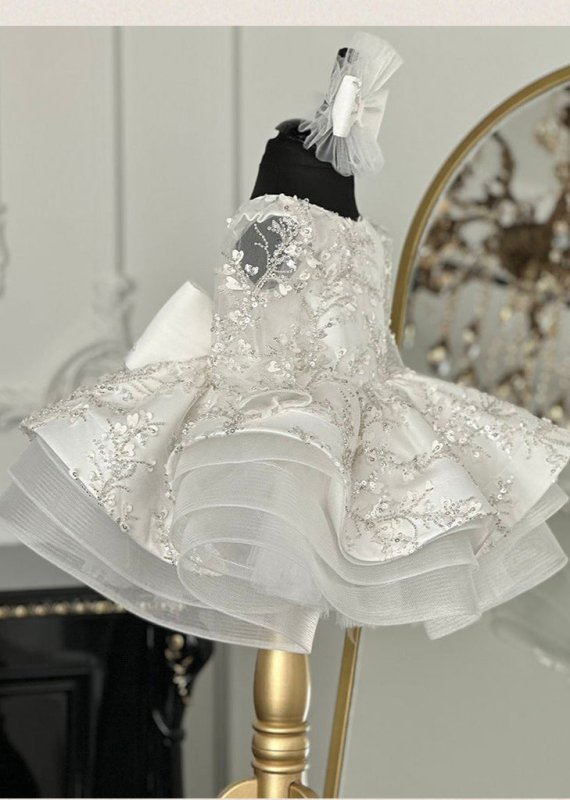 Little Child Pageant Dress with Lace Flower Bodice - CupcakePageantDress