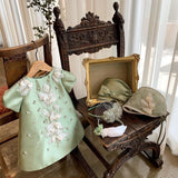 Pink Satin Hand-Embellished Baby Girls Dress