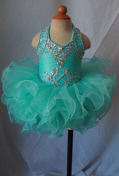 Mint Beaded Bodice Little Baby/Toddler/Infant/Newborn Cupcake Pageant Dress