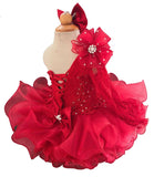 Glitz Hot pink Lace Little Girl Cupcake Pageant Dress