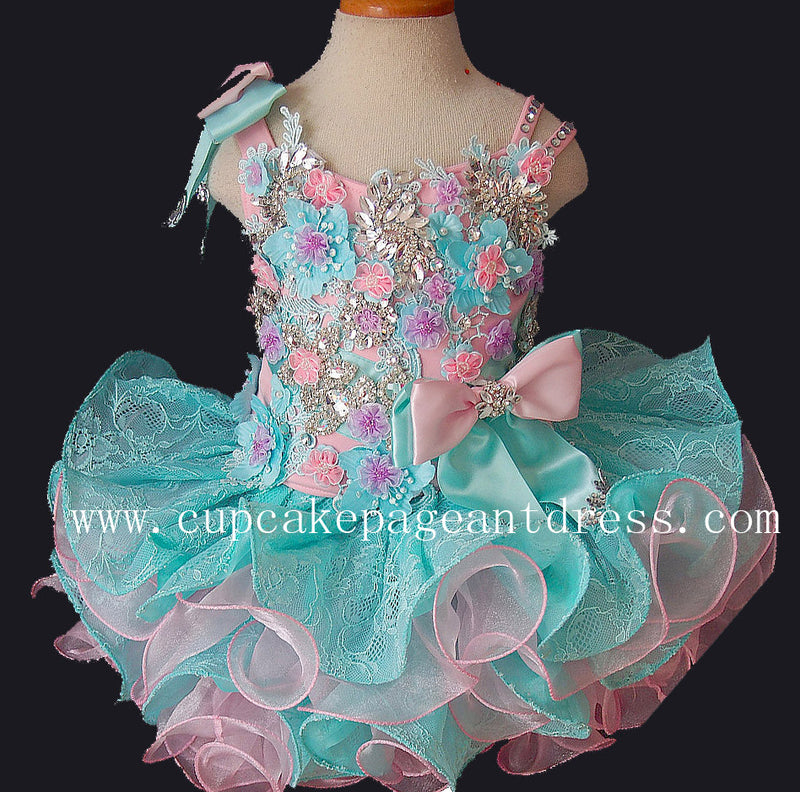 Glitz Beaded Bodice Lace Little Princess Nations Cupcake Pageant Dress - CupcakePageantDress