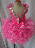 Glitz Stone Hand Flower Kids/Little Girls/Baby/Child's Cupcake Pageant Dress - CupcakePageantDress