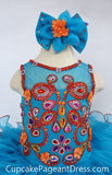 Elegant Beaded Bodice Toddler/Infant/Baby Girl Pageant Dress With Hair Bow - CupcakePageantDress