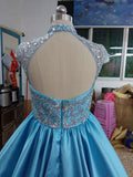 Custom Made Little Girl Halter Glitz Long Pageant Dress - CupcakePageantDress