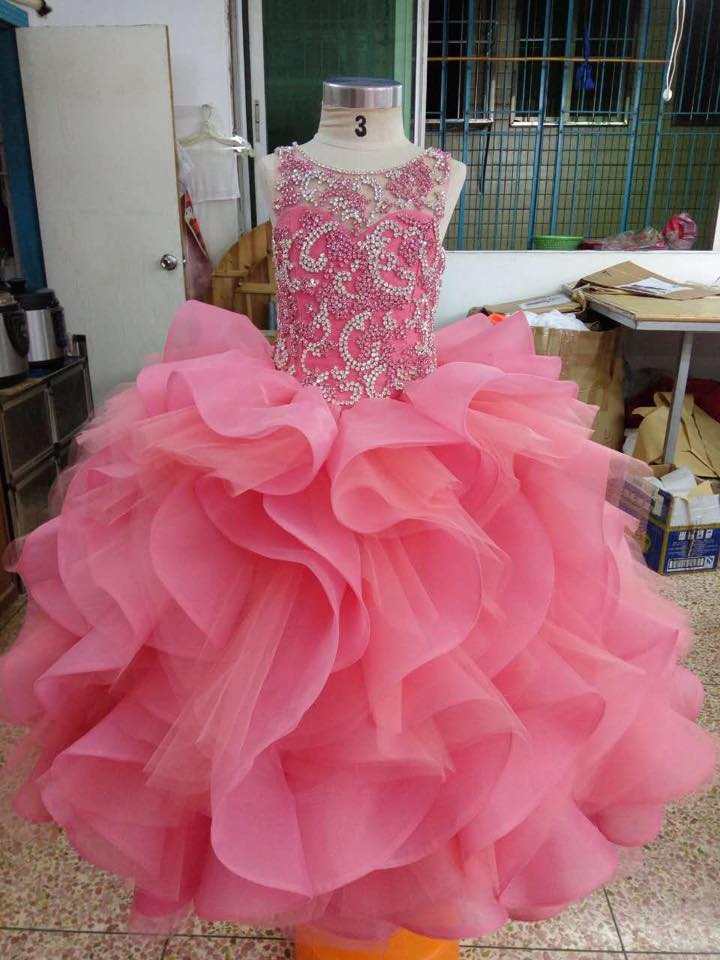 Stunning Beaded Bodice Little Girl Pageant Dress - CupcakePageantDress