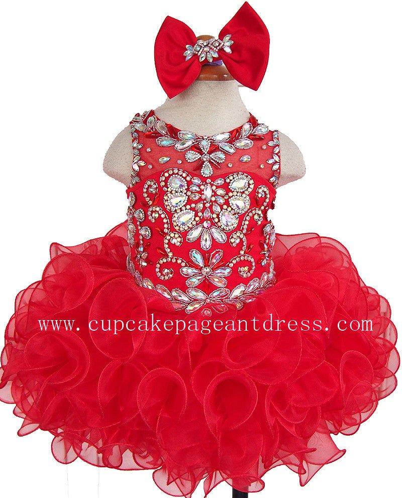 Little Princess Glitz Nationals Cupcake Pageant Dress With Hairbow - CupcakePageantDress
