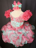 Glitz Beaded Bodice Little Girl/Baby Girl/Baby Miss Cupcake Pageant Dress - CupcakePageantDress