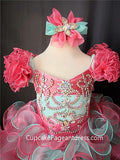 Glitz Beaded Bodice Little Girl/Baby Girl/Baby Miss Cupcake Pageant Dress - CupcakePageantDress