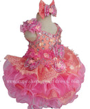 Glitz Beaded Bodice Lace Little Girls' Nationals Cupcake Pageant Dress - CupcakePageantDress