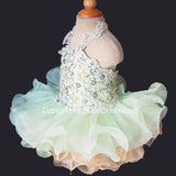 Halter Beaded Lace Little Princess/baby Girl/Baby Miss Cupcake Pageant Dress - CupcakePageantDress