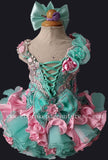 Glitz Beaded and Lace Bodice Little Princess Nations Glitz Cupcake Pageant Dress - CupcakePageantDress