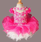 Glitz Beaded Bodice Little Girl/Baby Girl/Baby Miss Pageant Dress - CupcakePageantDress