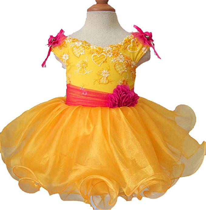 Little Baby Kids Yellow Natural Baby Doll Pageant Dress CupcakePageantDress