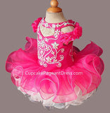 Glitz Beaded Bodice Little Girl/Baby Girl/Baby Miss Pageant Dress - CupcakePageantDress