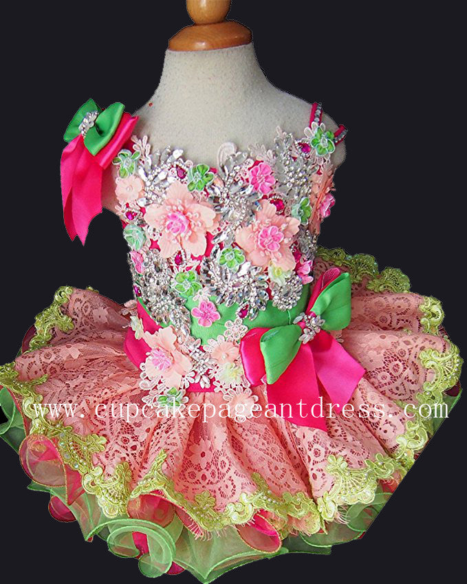 Stunning Beaded Lace Little Princess Nations Cupcake Pageant Dress - CupcakePageantDress