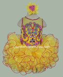 Little Princess Glitz Nations Yellow Cupcake Pageant Dress With Hair bow - CupcakePageantDress