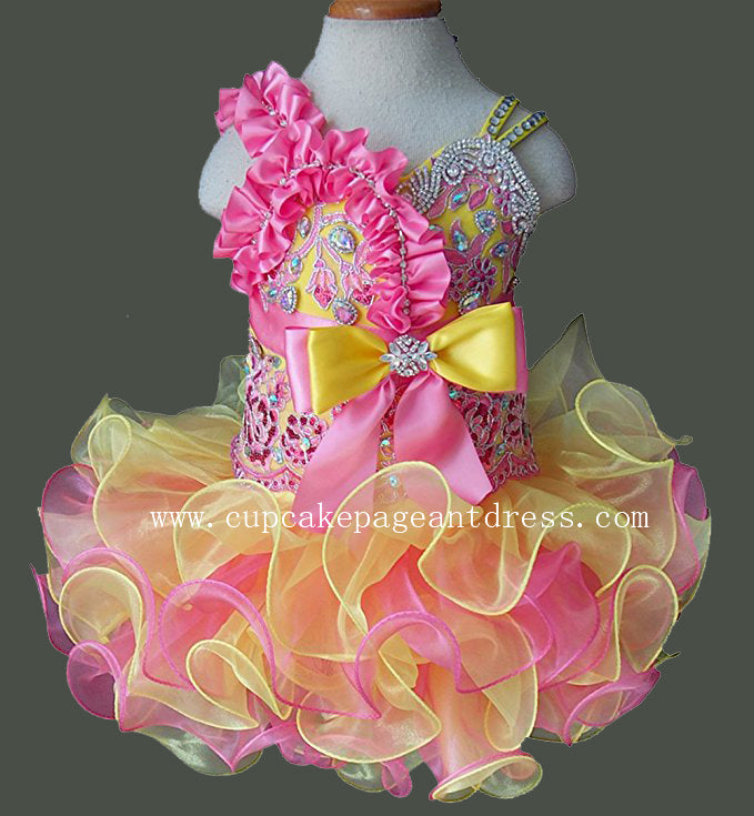 Glitz Beaded Bodice 0-3 Months/3-6 Months/6-9 Months Cupcake Pageant Dress - CupcakePageantDress