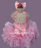 Halter Beaded Bodice Little Girls/Toddler/Infant/Kids Glitz Jennifer Wu Glitz Pageant Dress - CupcakePageantDress