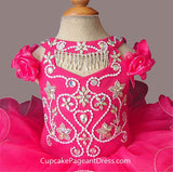 Glitz Beaded Bodice Little Girl/Baby Girl/Baby Miss Pageant Dress - CupcakePageantDress