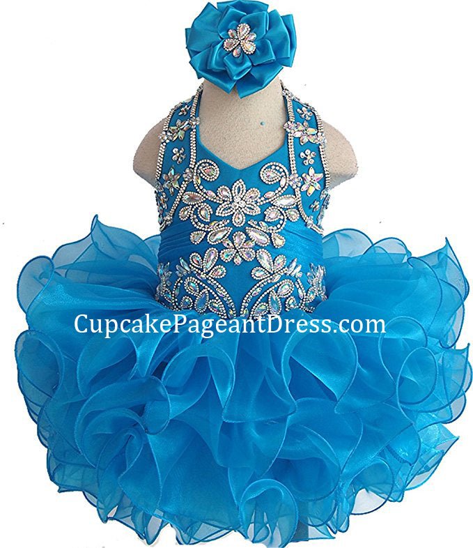 Glitz Beaded Bodice Little Girls/Toddle/Baby Girl Cupcake Pageant Dress - CupcakePageantDress