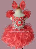 Glitz Beaded Bodice Little Girl/Baby Girl/Baby Miss Pageant Dress - CupcakePageantDress