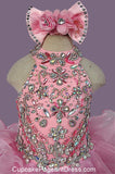 Halter Beaded Bodice Little Girls/Toddler/Infant/Kids Glitz Jennifer Wu Glitz Pageant Dress - CupcakePageantDress