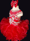 Glitz Beaded Bodice Little Miss/Baby Girl Stunning Pageant Dress With Hair Bow - CupcakePageantDress