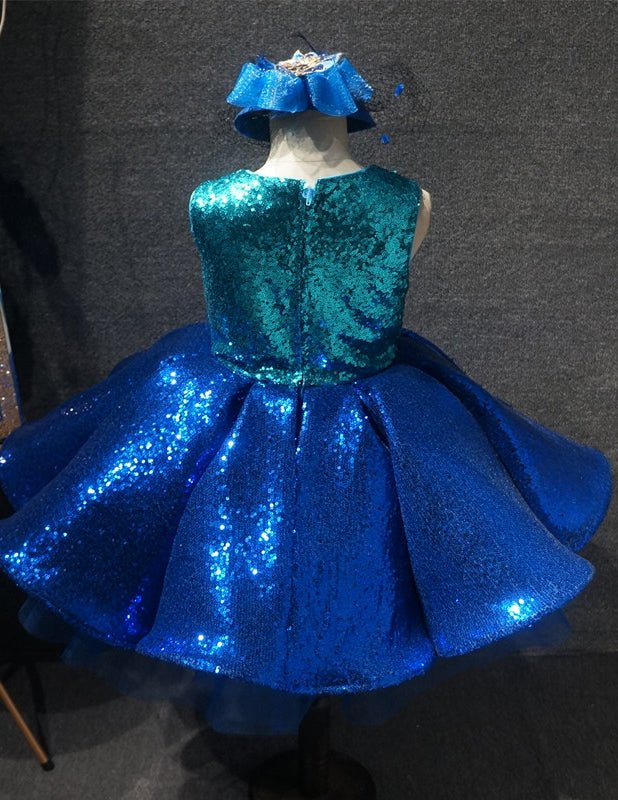 Bling Bling Children Royal Pageant Dress With Hair bow - CupcakePageantDress