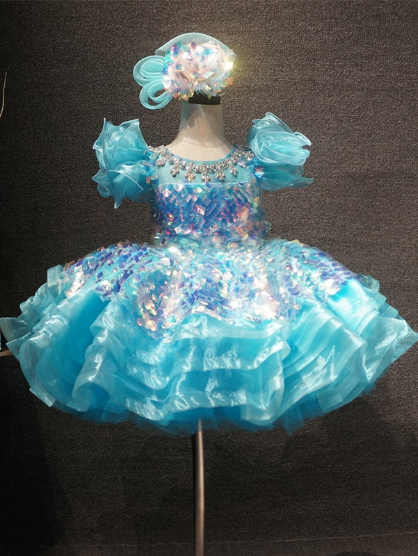 Glitz Beaded Bodice Little Girl/Toddler/Baby Miss Pageant Dress - CupcakePageantDress