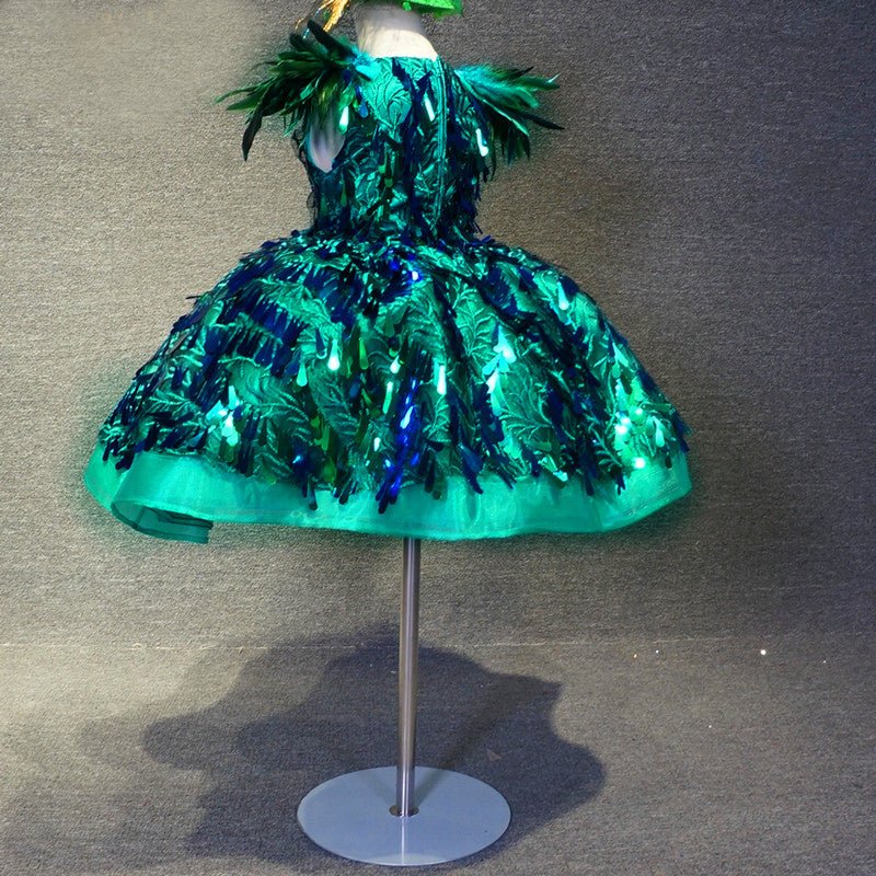 Toddler/Infant/Baby Girl Peacock Green Baby Doll Glitz Pageant Dress - CupcakePageantDress
