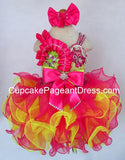 Infant/toddler/baby/children/kids Girl's Glitz Pageant Dress With Hair Bow - CupcakePageantDress