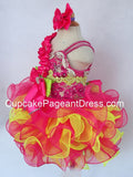 Infant/toddler/baby/children/kids Girl's Glitz Pageant Dress With Hair Bow - CupcakePageantDress