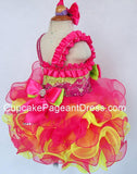 Infant/toddler/baby/children/kids Girl's Glitz Pageant Dress With Hair Bow - CupcakePageantDress