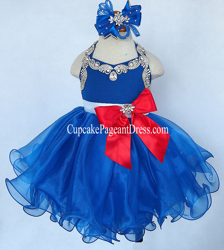 Little Princess Nations Glitz Baby Doll Pageant Dress With Hair Bow - CupcakePageantDress