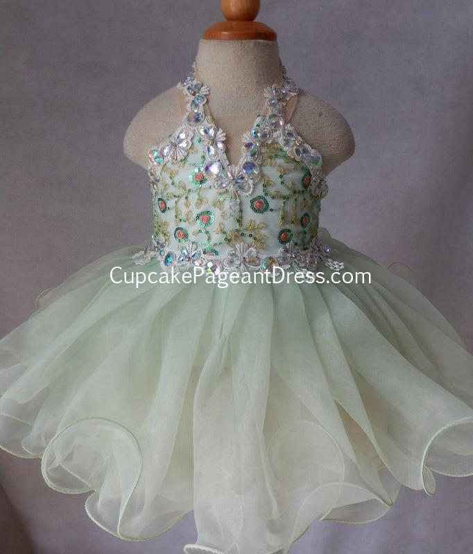 Toddler/Baby Girl/Little Girls Sequins Baby Doll Pageant Dress - CupcakePageantDress