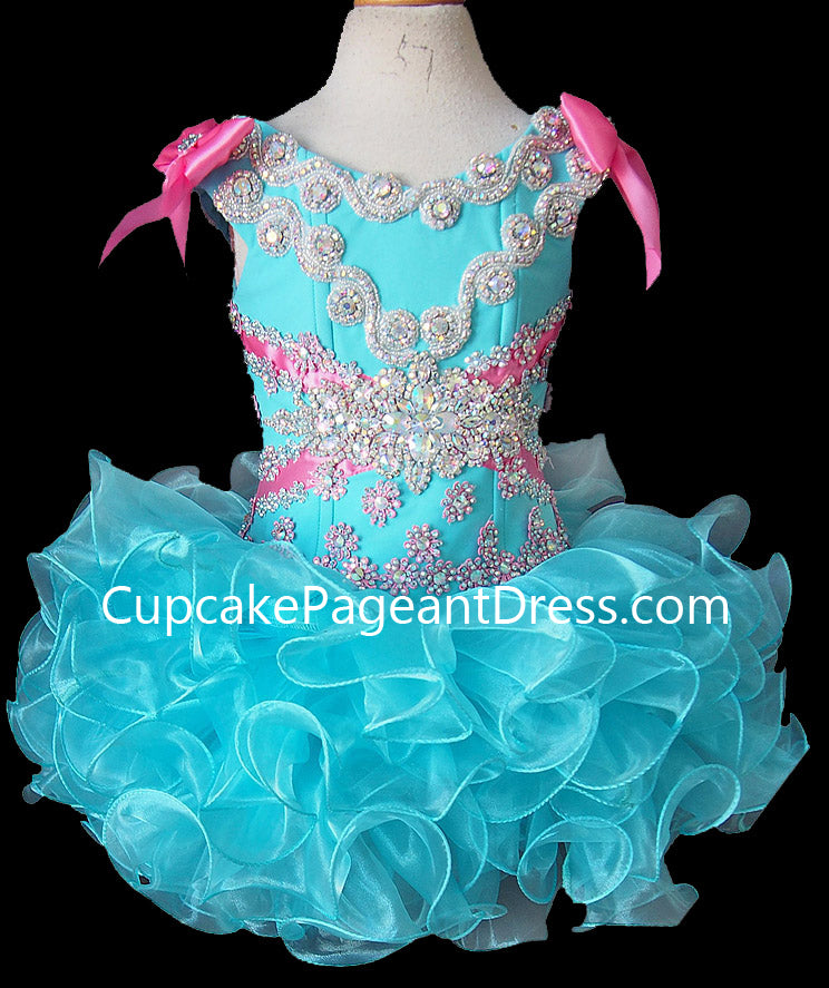 Glitz Beaded Bodice Little Girls/Baby Girl/Baby Miss Cupcake Pageant Dress - CupcakePageantDress