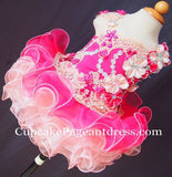 Glitz Beaded and Lace Bodice Baby Miss Pageant Dress Custom - CupcakePageantDress