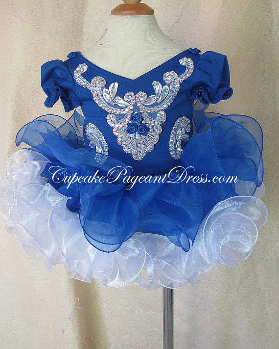 Glitz Beaded Bodice Newborn,Baby,Kids,Toddler Cupcake Pageant Dress - CupcakePageantDress