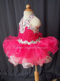 Halter Beaded Bodice Lace Newborn/Toddler/Kid Girls' Pageant Dress - CupcakePageantDress