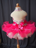 Halter Beaded Bodice Lace Newborn/Toddler/Kid Girls' Pageant Dress - CupcakePageantDress
