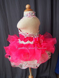 Halter Beaded Bodice Lace Newborn/Toddler/Kid Girls' Pageant Dress - CupcakePageantDress