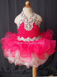Halter Beaded Bodice Lace Newborn/Toddler/Kid Girls' Pageant Dress - CupcakePageantDress