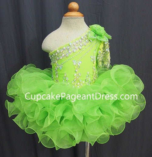 One Shoulder Jennifer Wu Infant/toddler/baby/children/kids Girl's glitze Pageant Dress - CupcakePageantDress